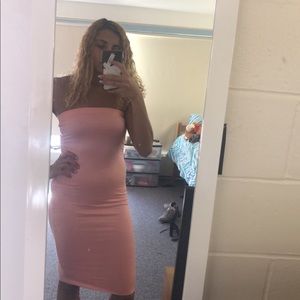 Fashion Nova pink strapless dress